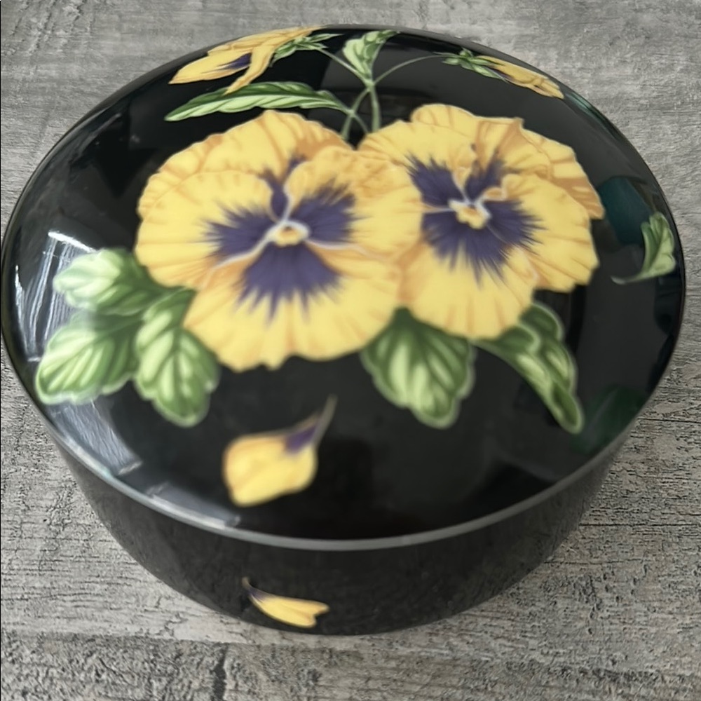 Tiffany & Co. Floral Black Trinket Box